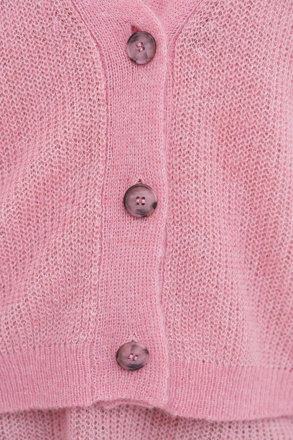 Кардиган Lecomte вязаный розовый