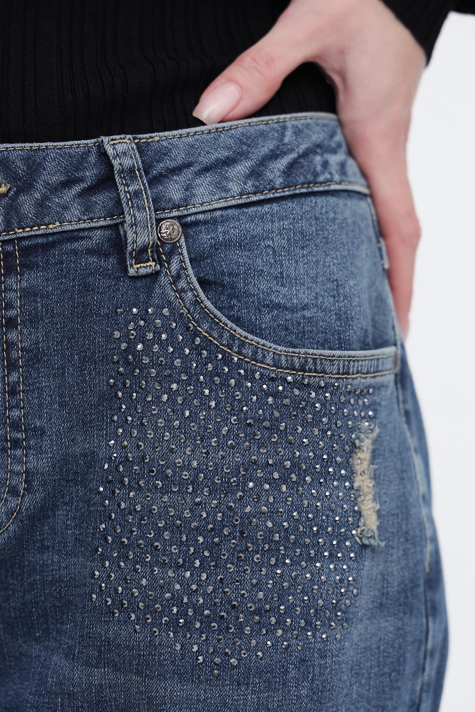Джинсы Monari с кристаллами, синие