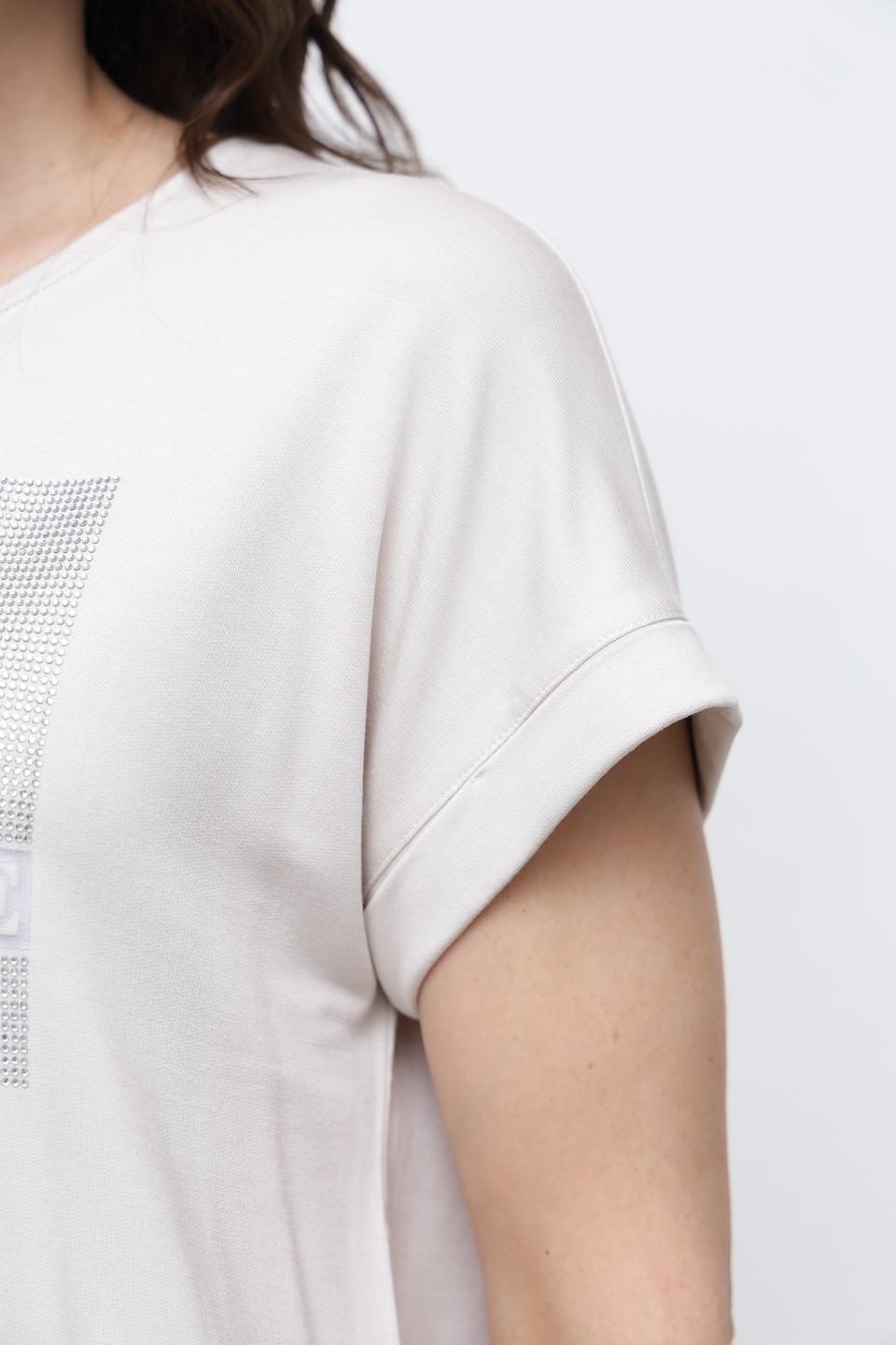 Футболка Monari с принтом бежевая