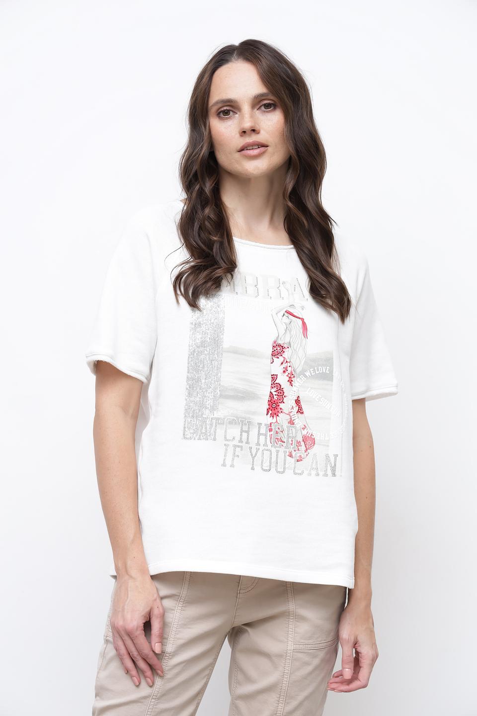 Футболка Monari с принтом белый