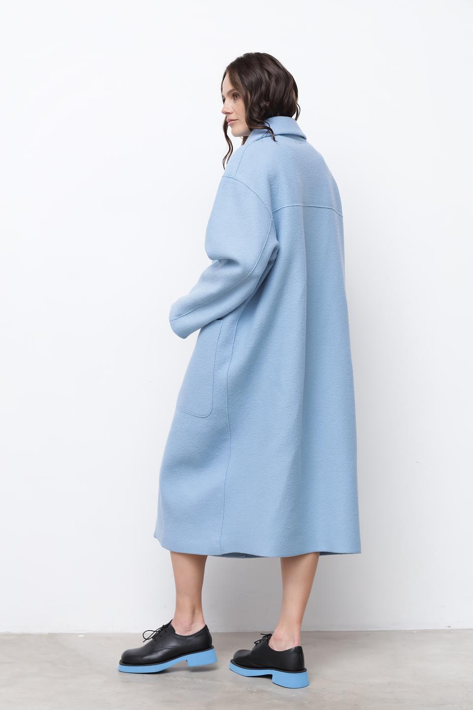 Пальто Bugatti голубое оверсайз