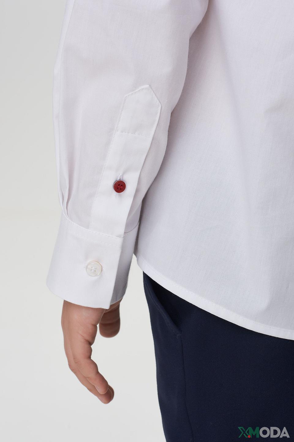 Рубашка Choupette белая с красной пуговицей на манжете