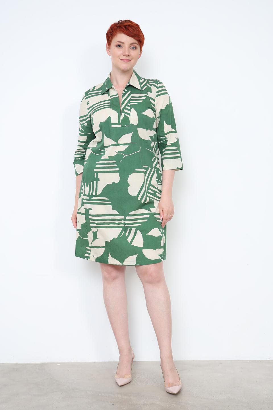 Платье Be Yourself с зелёным принтом