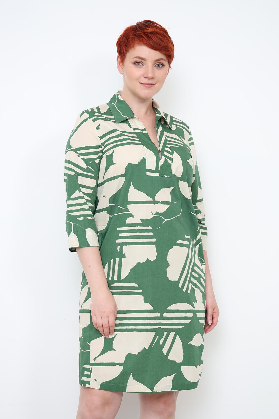 Платье Be Yourself с зелёным принтом