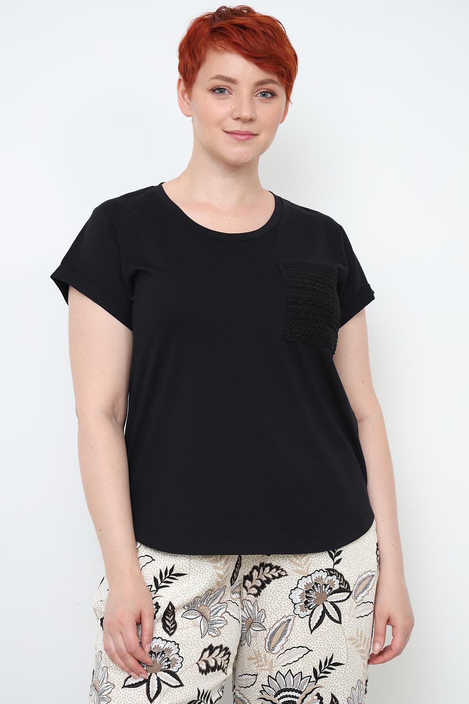 Футболка Taifun с карманом чёрная