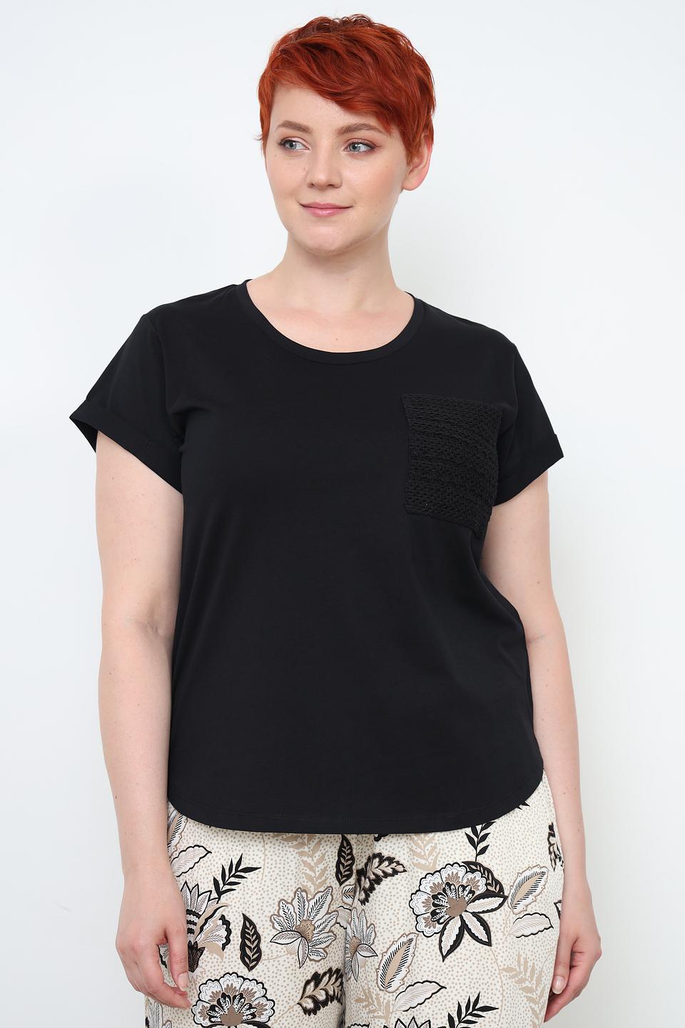 Футболка Taifun с карманом чёрная