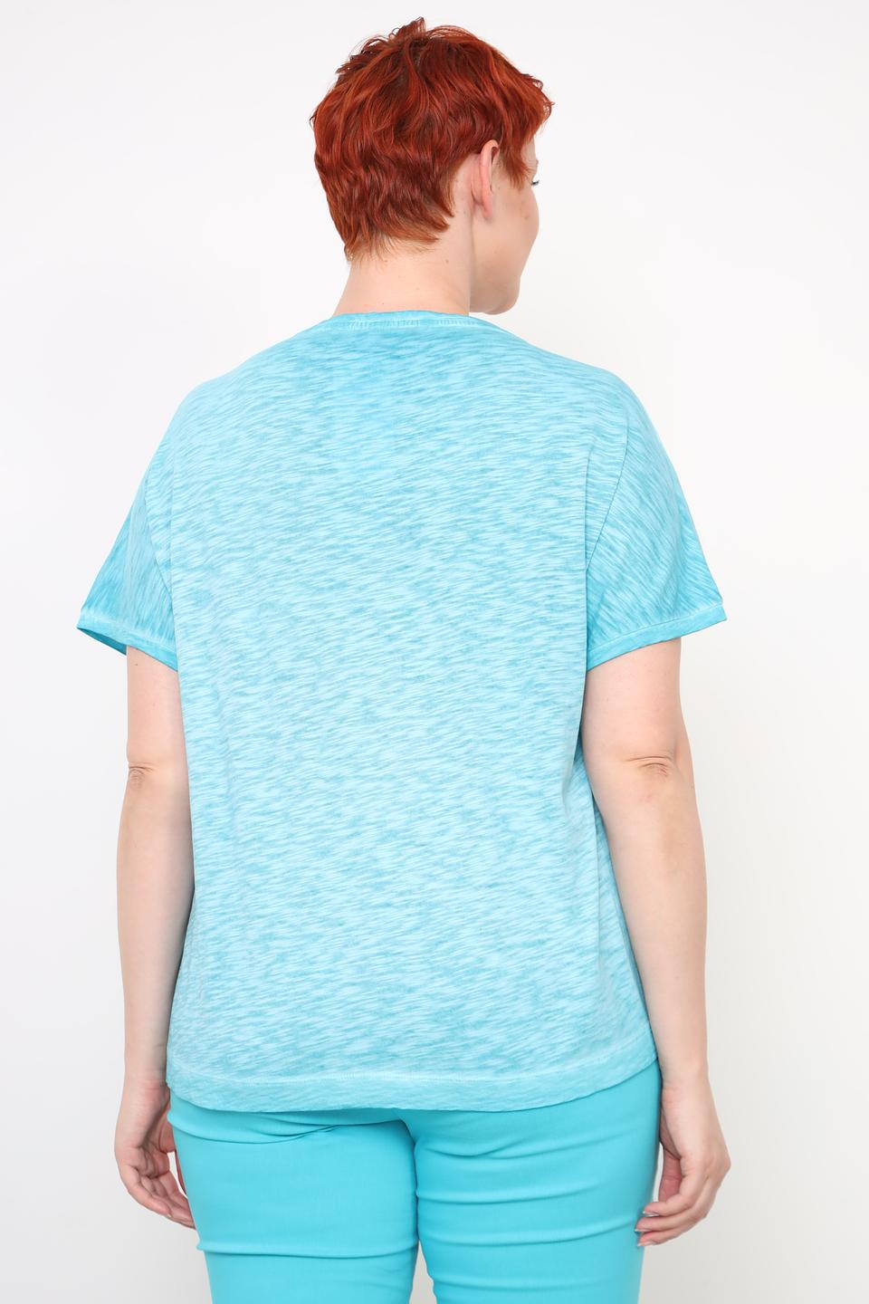 Футболка Via Appia с бабочкой бирюзовая