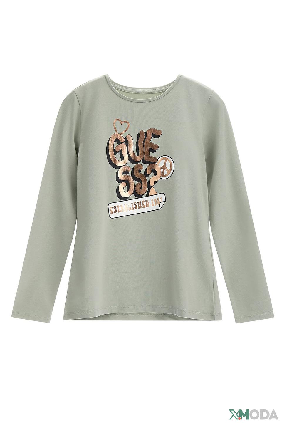 Футболка Guess дев. с логотипом хаки