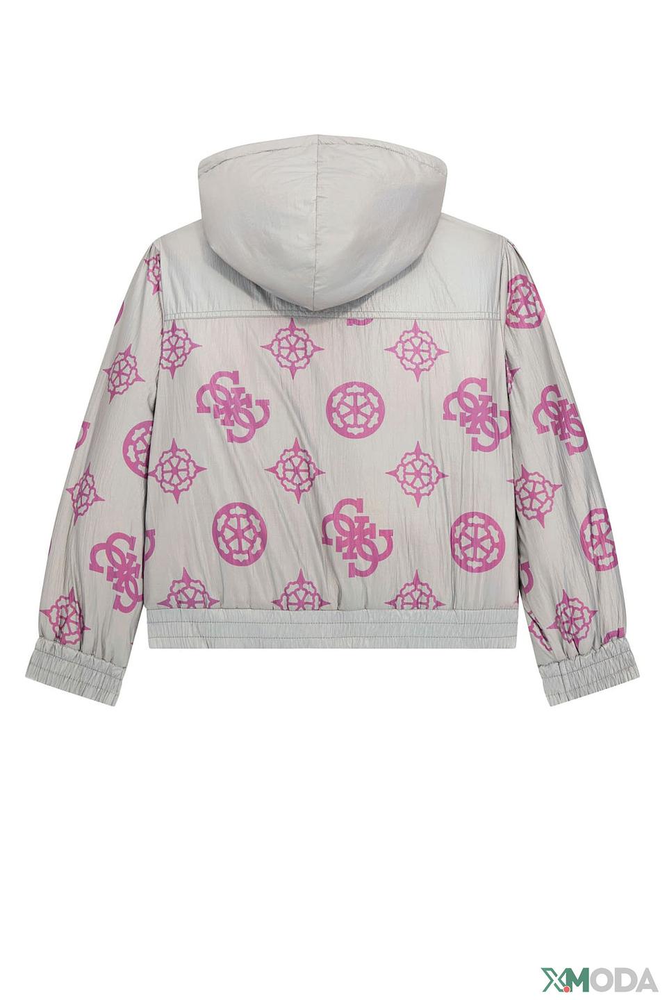 Куртка Guess дев. с логотипом серебристая