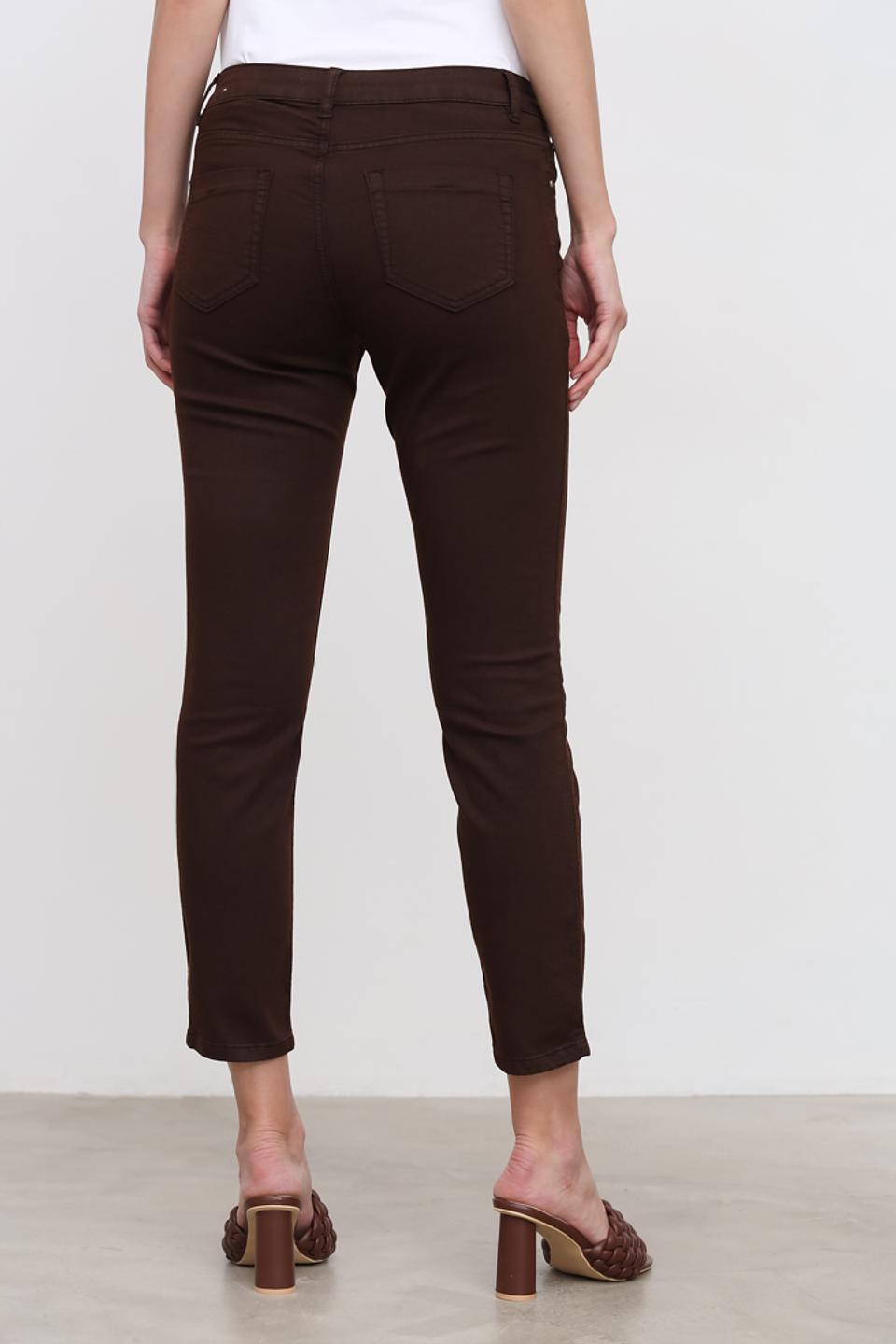 Джинсы слим-фит Oui коричневые