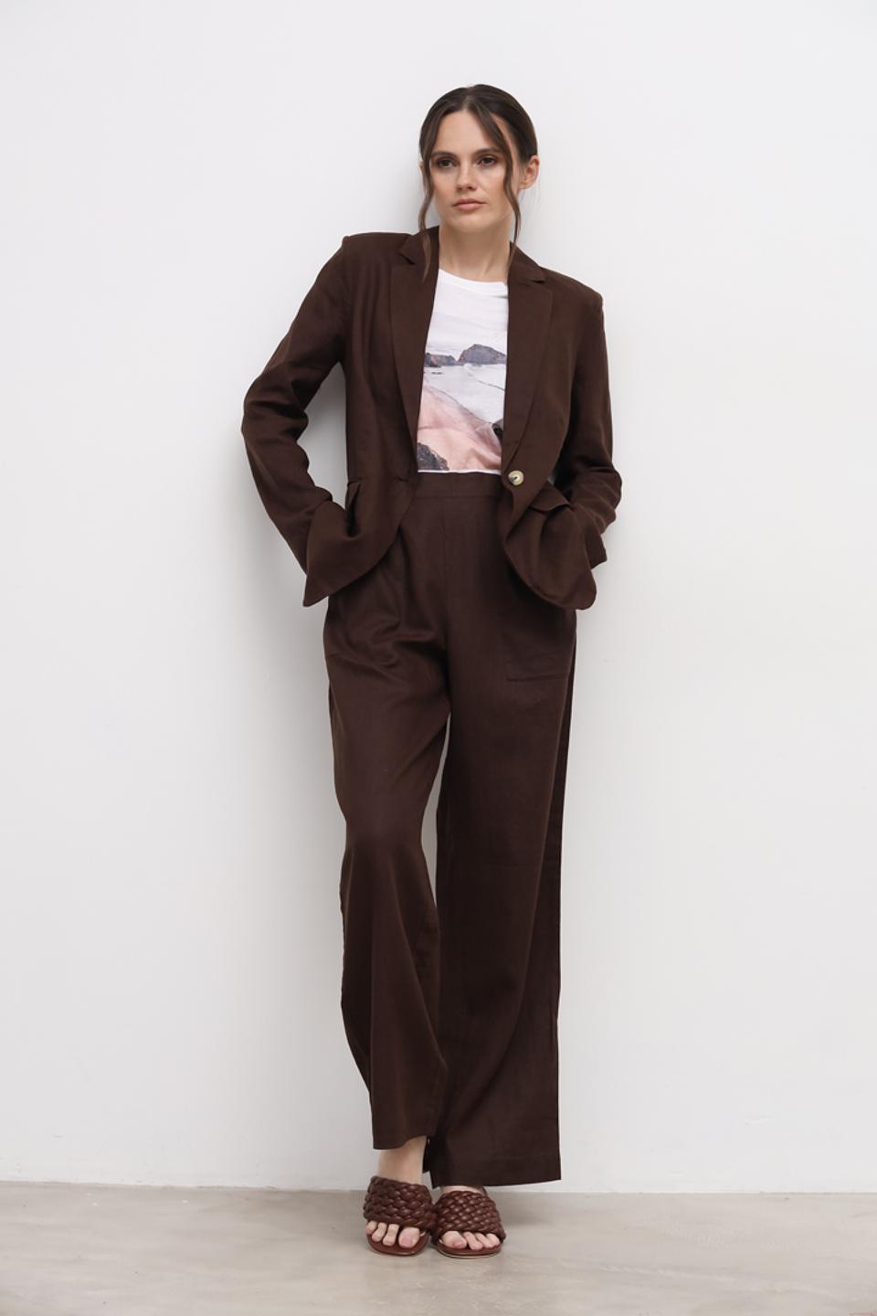 Жакет Oui женский коричневый