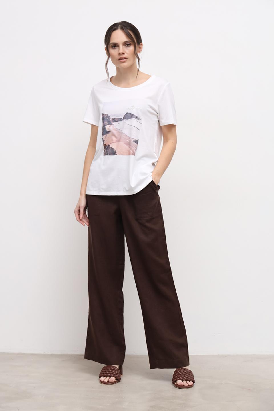 Брюки Oui широкие коричневые