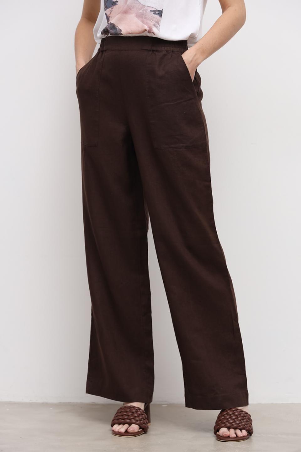 Брюки Oui широкие коричневые
