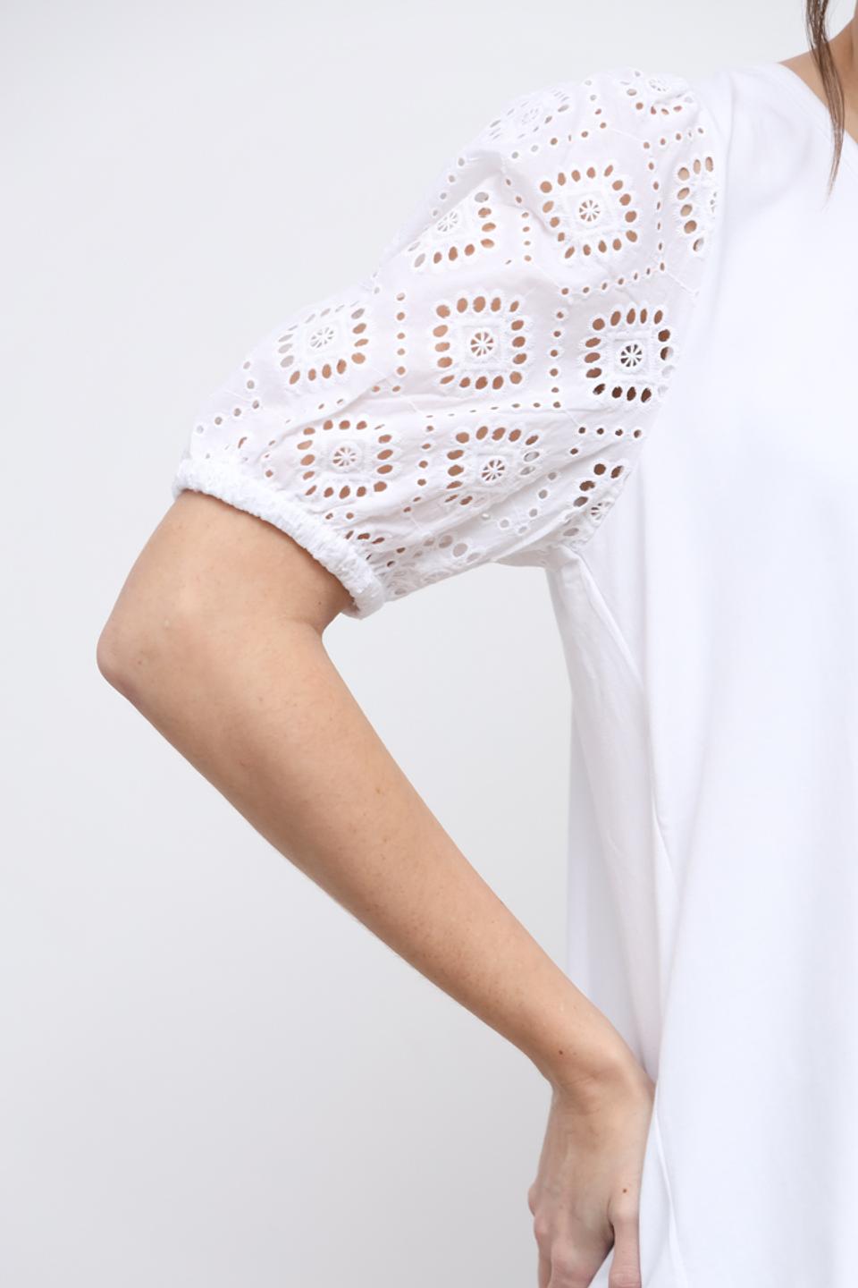 Футболка Oui с кружевными рукавами