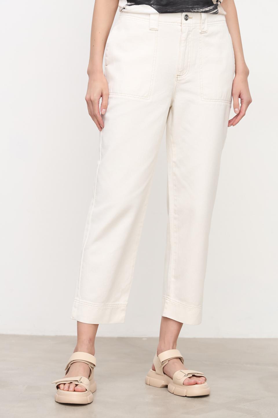 Джинсы Oui прямого кроя бежевые