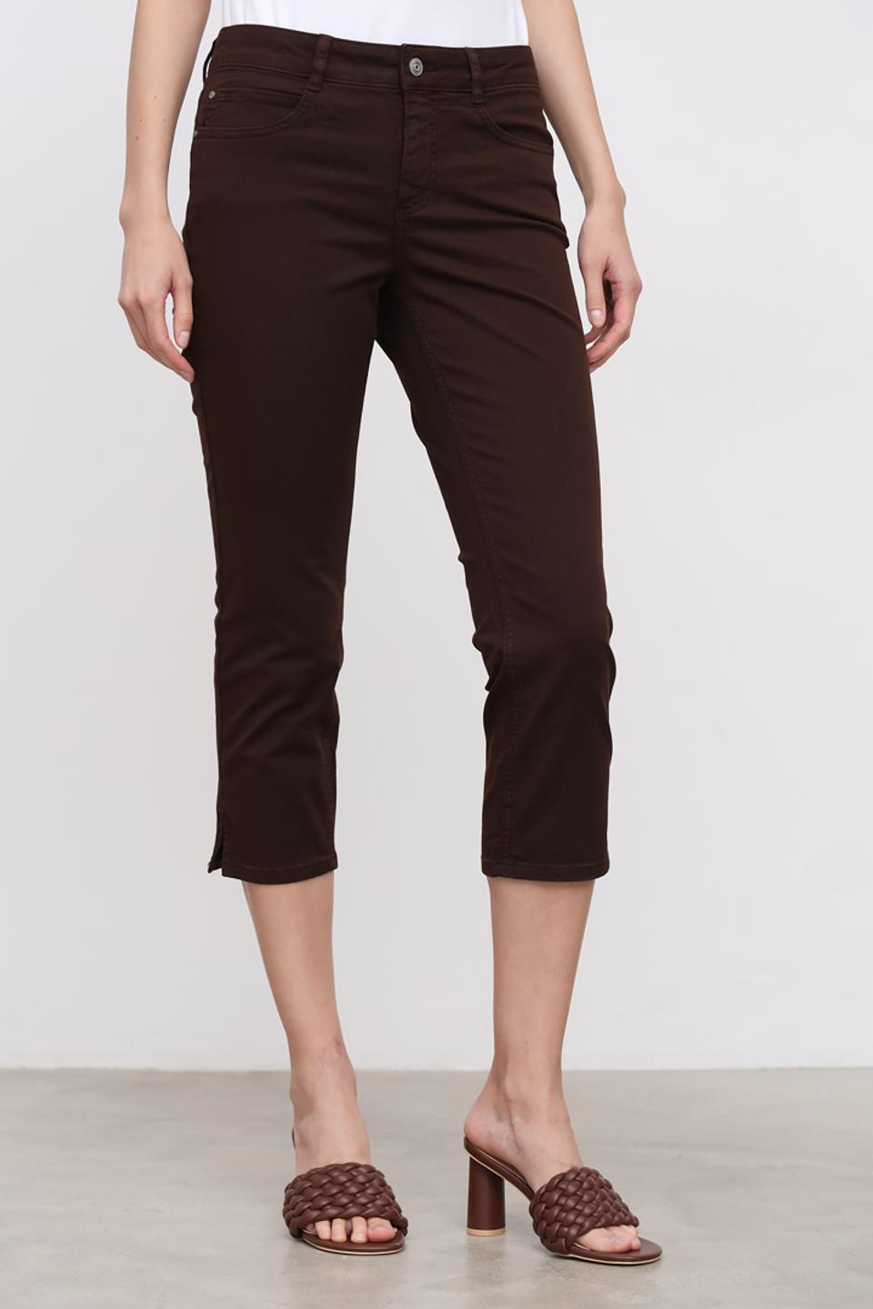 Джинсы капри Oui коричневые
