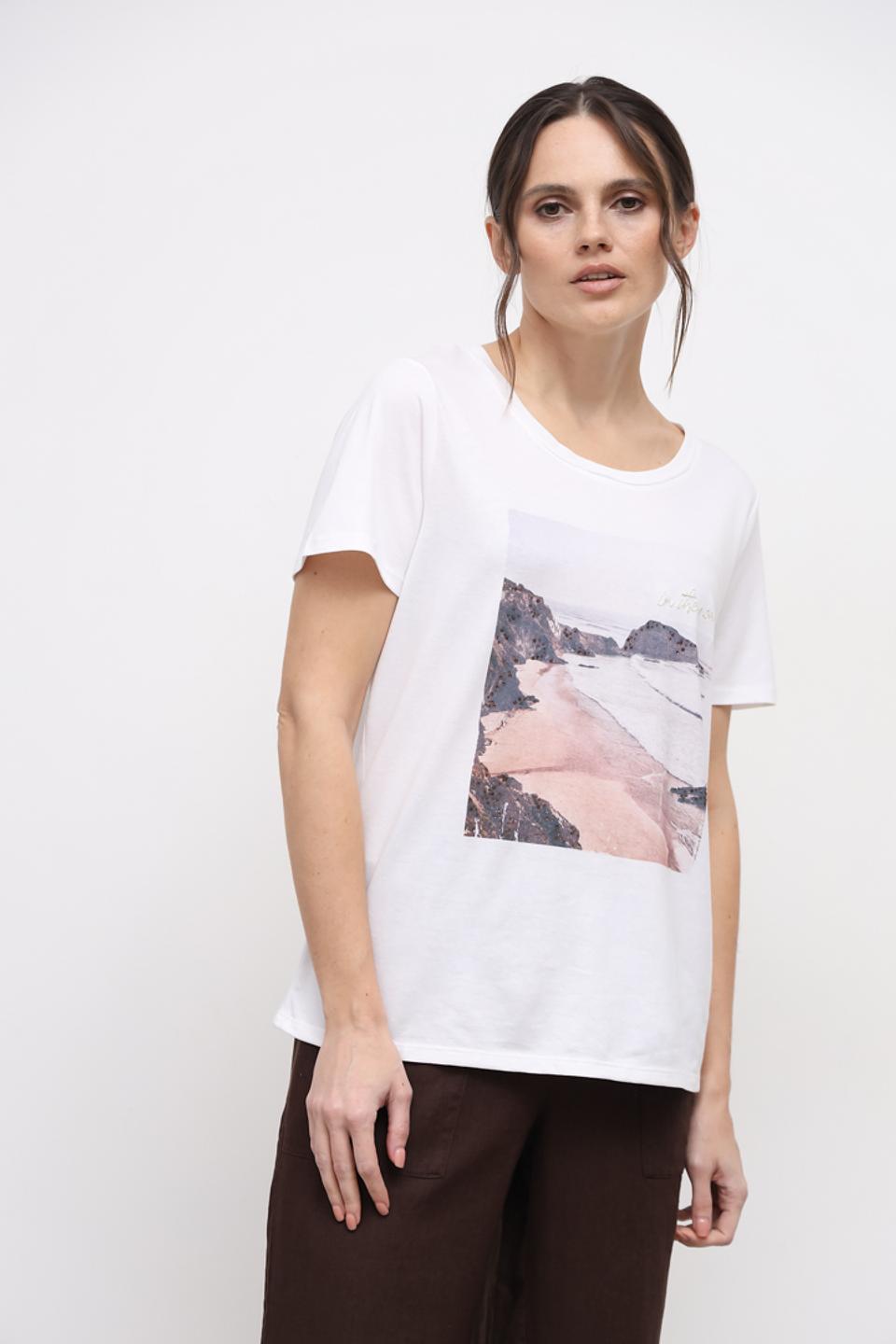 Футболка Oui с принтом белая