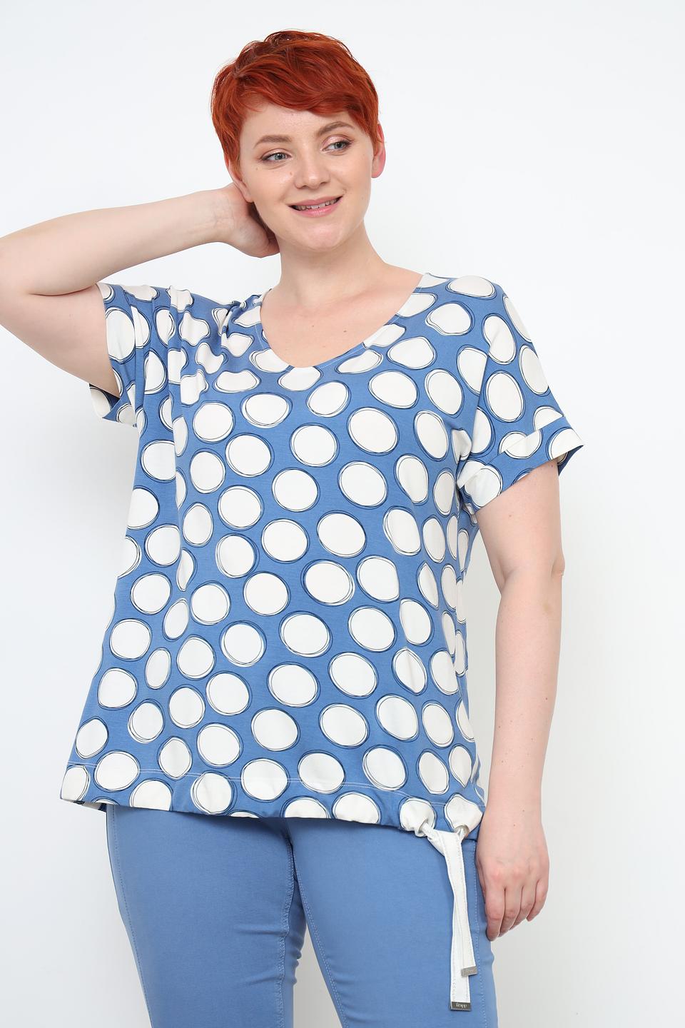 Футболка Frapp в горошек голубой