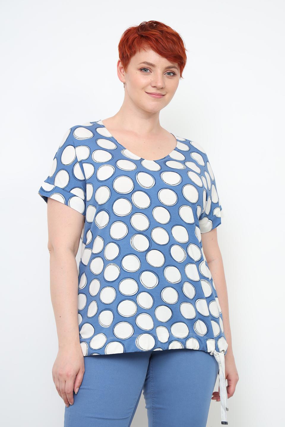 Футболка Frapp в горошек голубой
