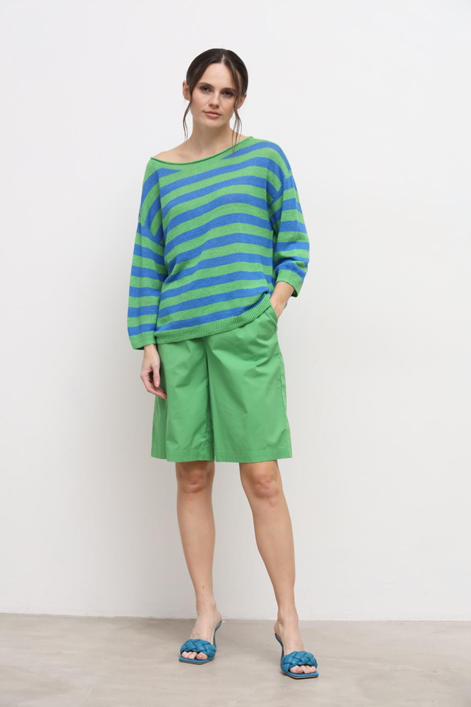 Пуловер Oui в полоску