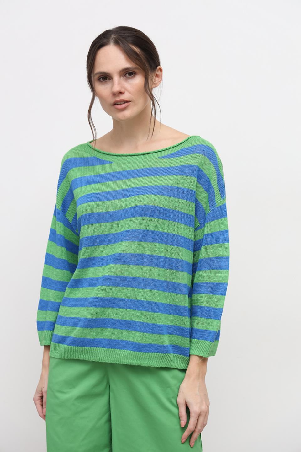 Пуловер Oui в полоску
