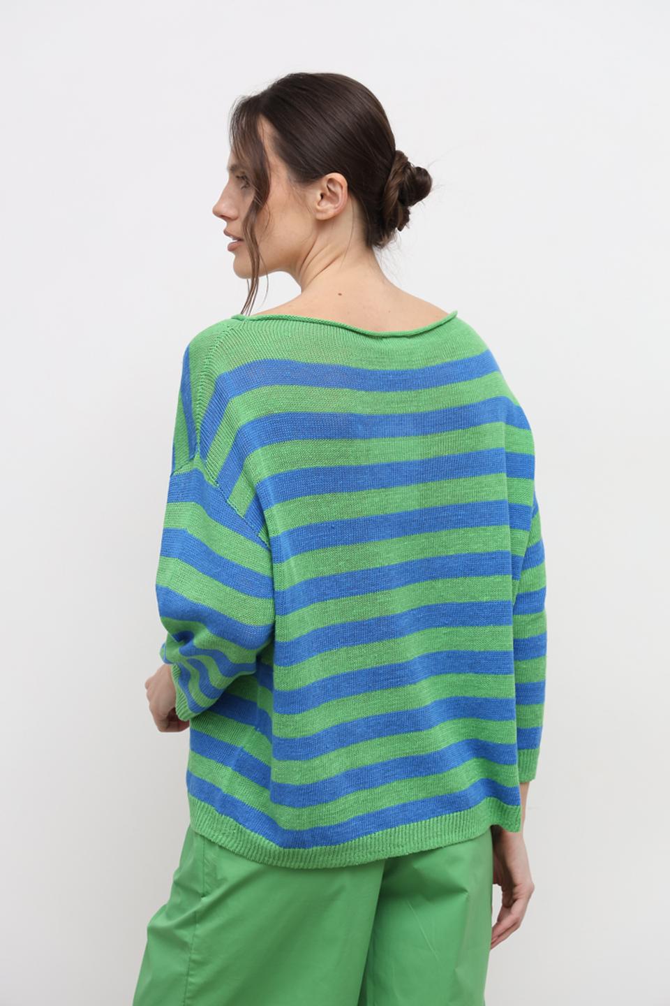 Пуловер Oui в полоску