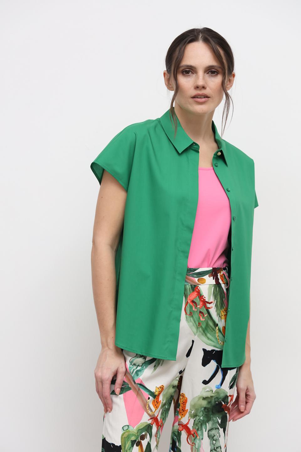 Рубашка Marc Cain короткий рукав зелёная