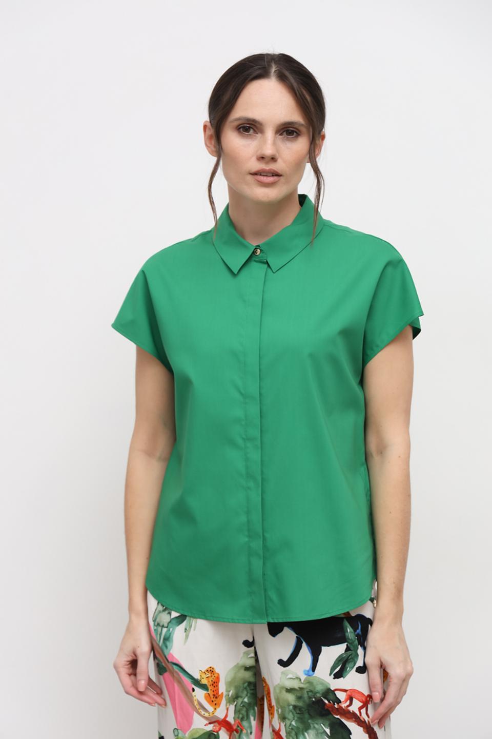 Рубашка Marc Cain короткий рукав зелёная