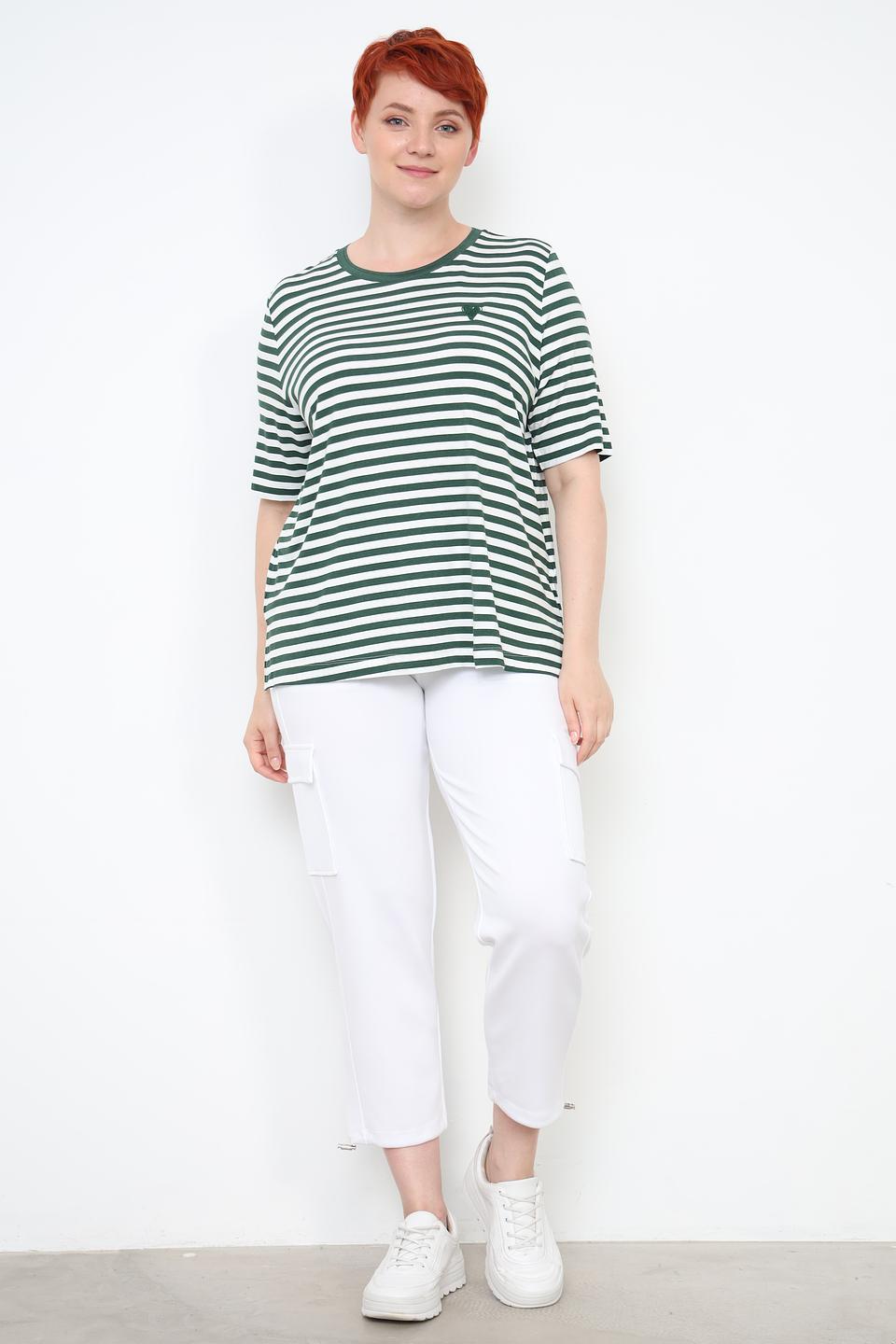 Футболка Frapp в полоску зелёная
