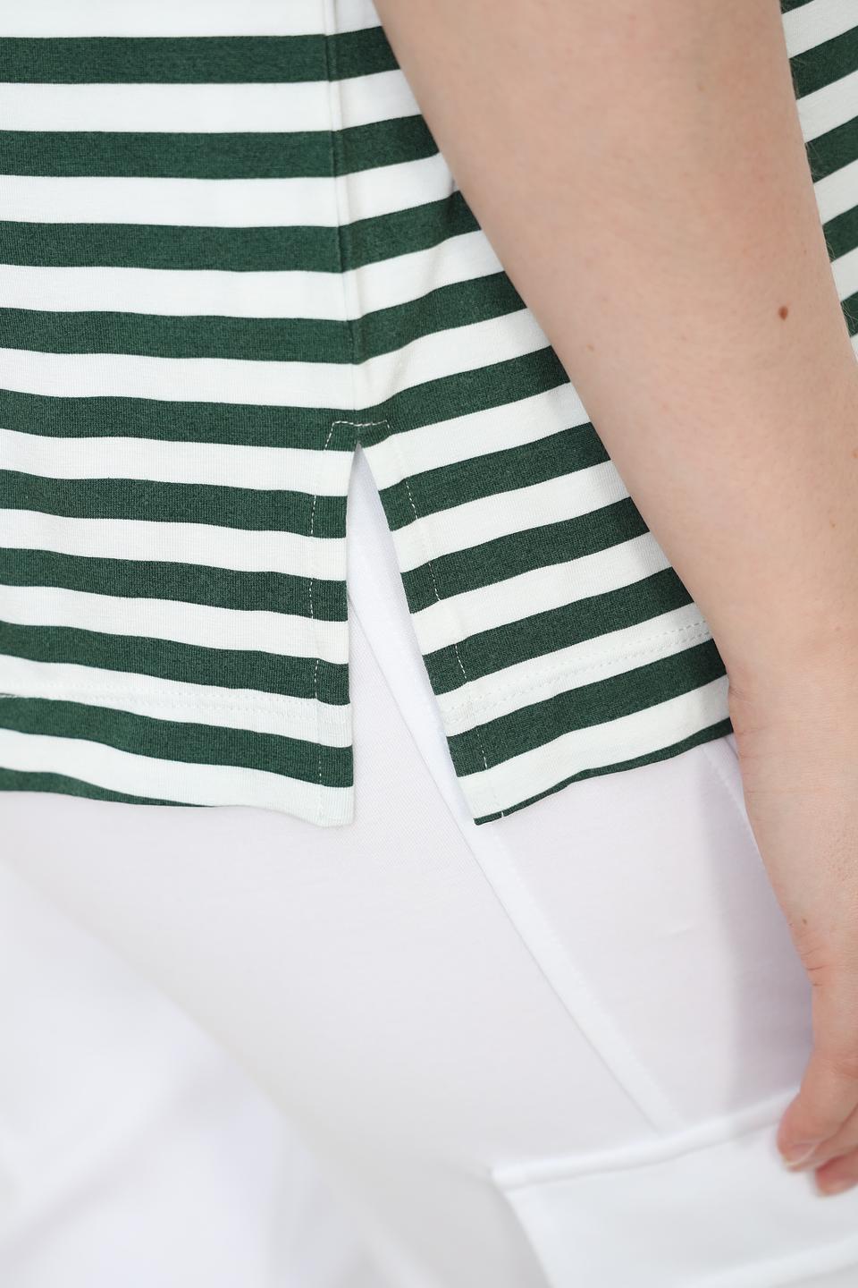 Футболка Frapp в полоску зелёная