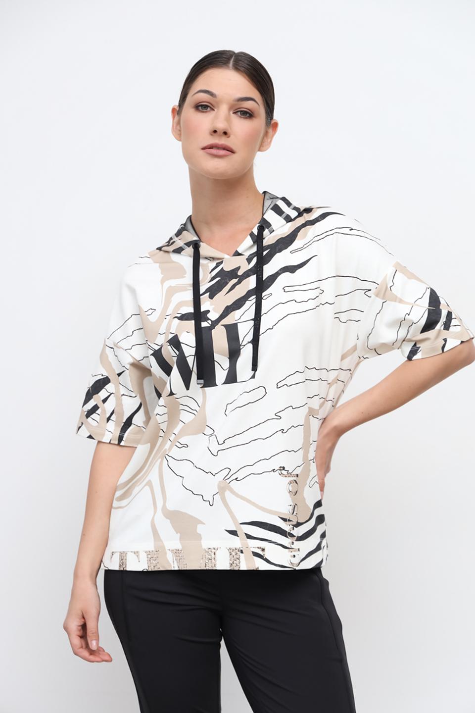 Футболка Lecomte с принтом бежевый