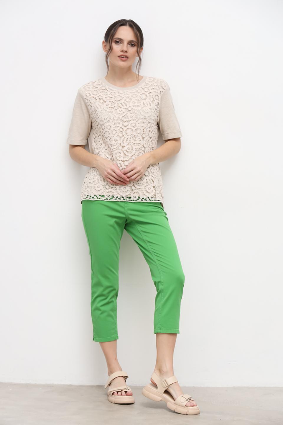 Футболка Lecomte с кружевом бежевый