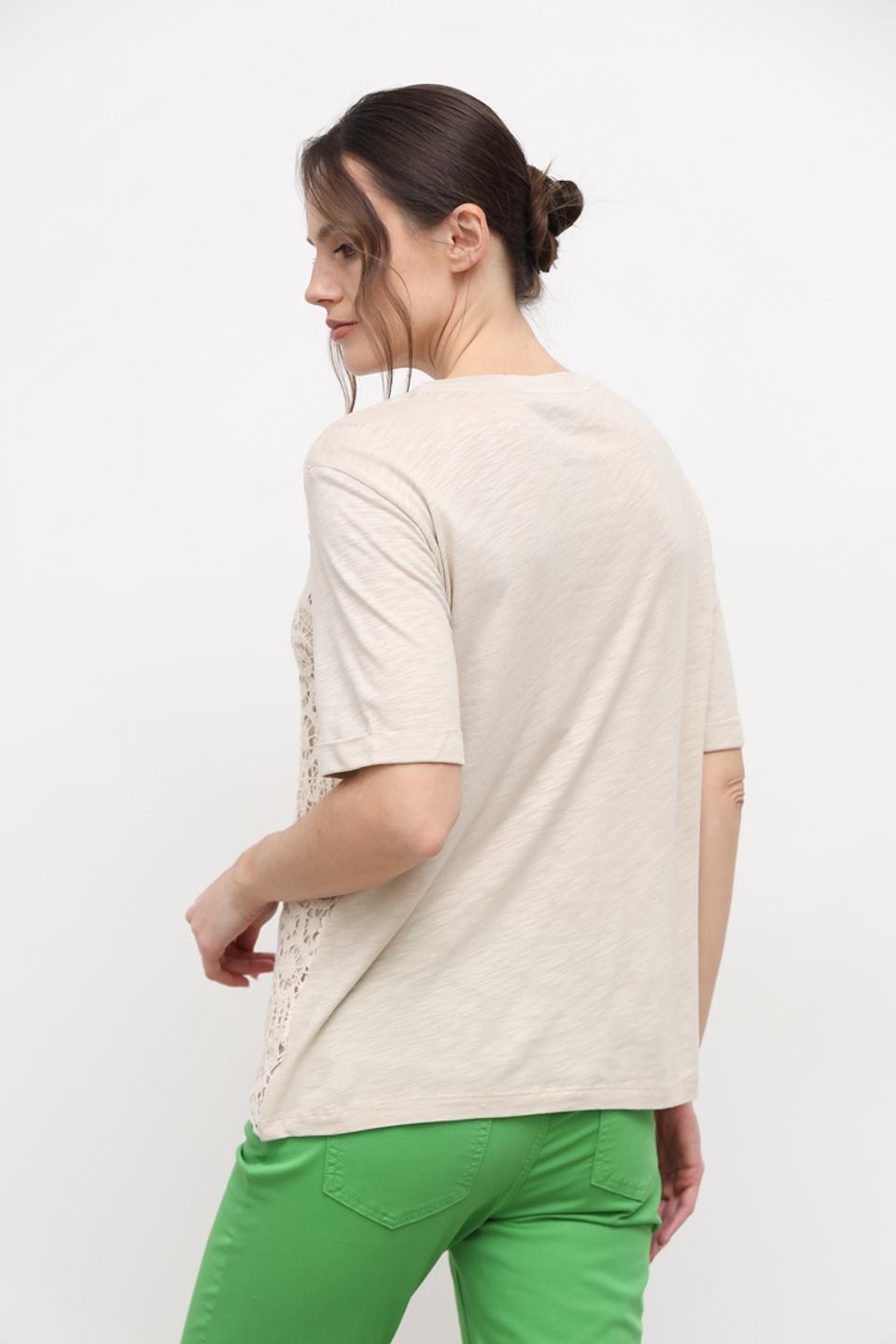 Футболка Lecomte с кружевом бежевый