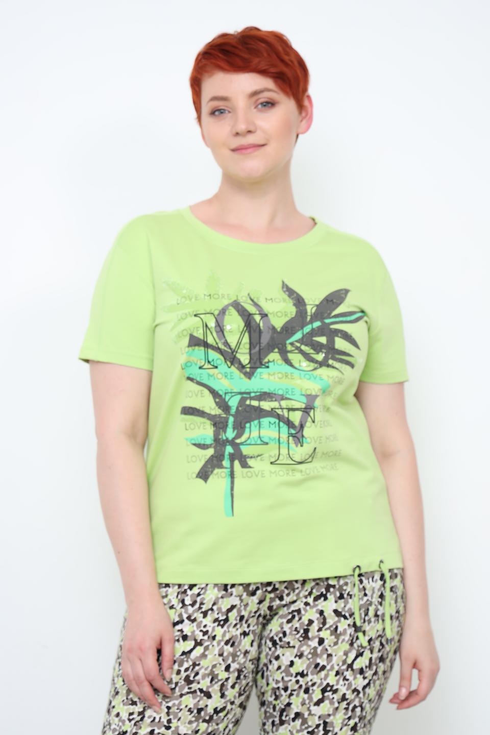 Футболка Rabe collection лайм с принтом