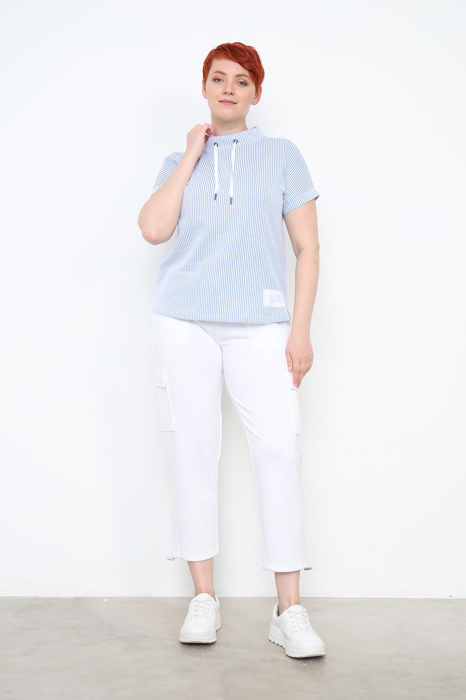 Блуза Lecomte в полоску с капюшоном