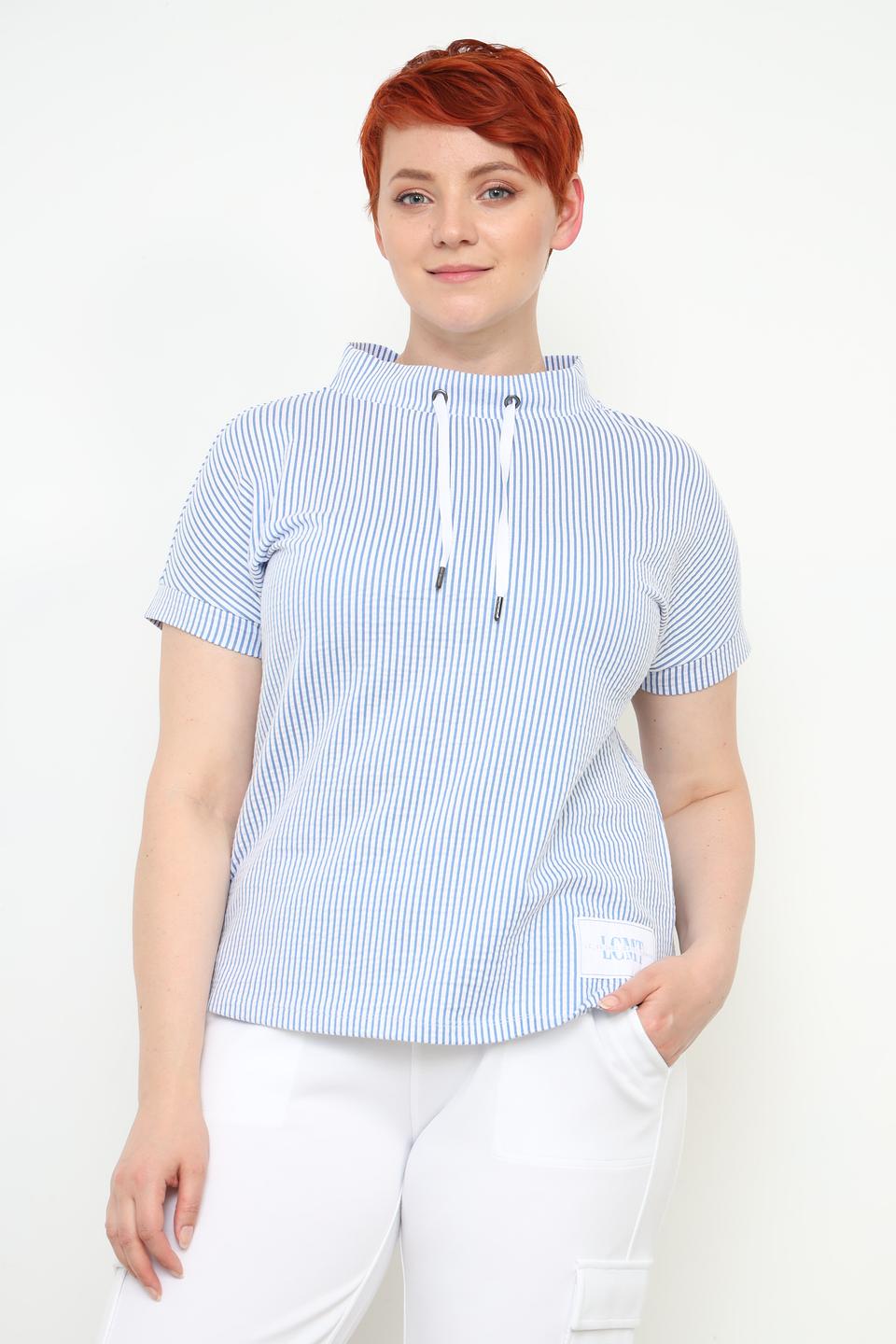 Блуза Lecomte в полоску с капюшоном