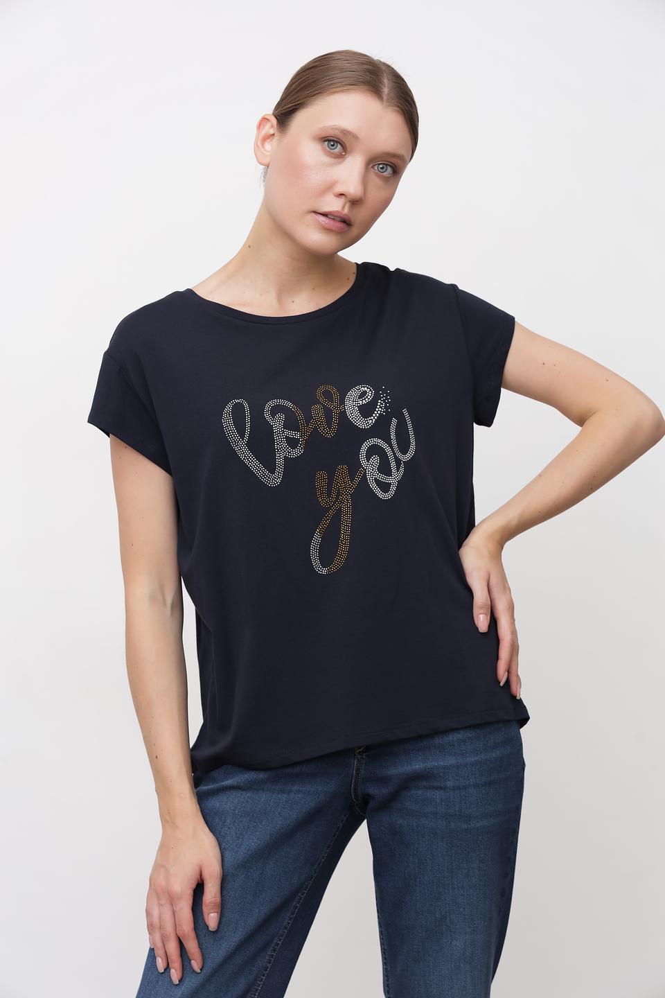 Футболка More and More с декором "Love You"