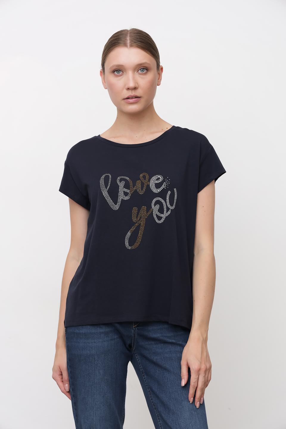 Футболка More and More с декором "Love You"