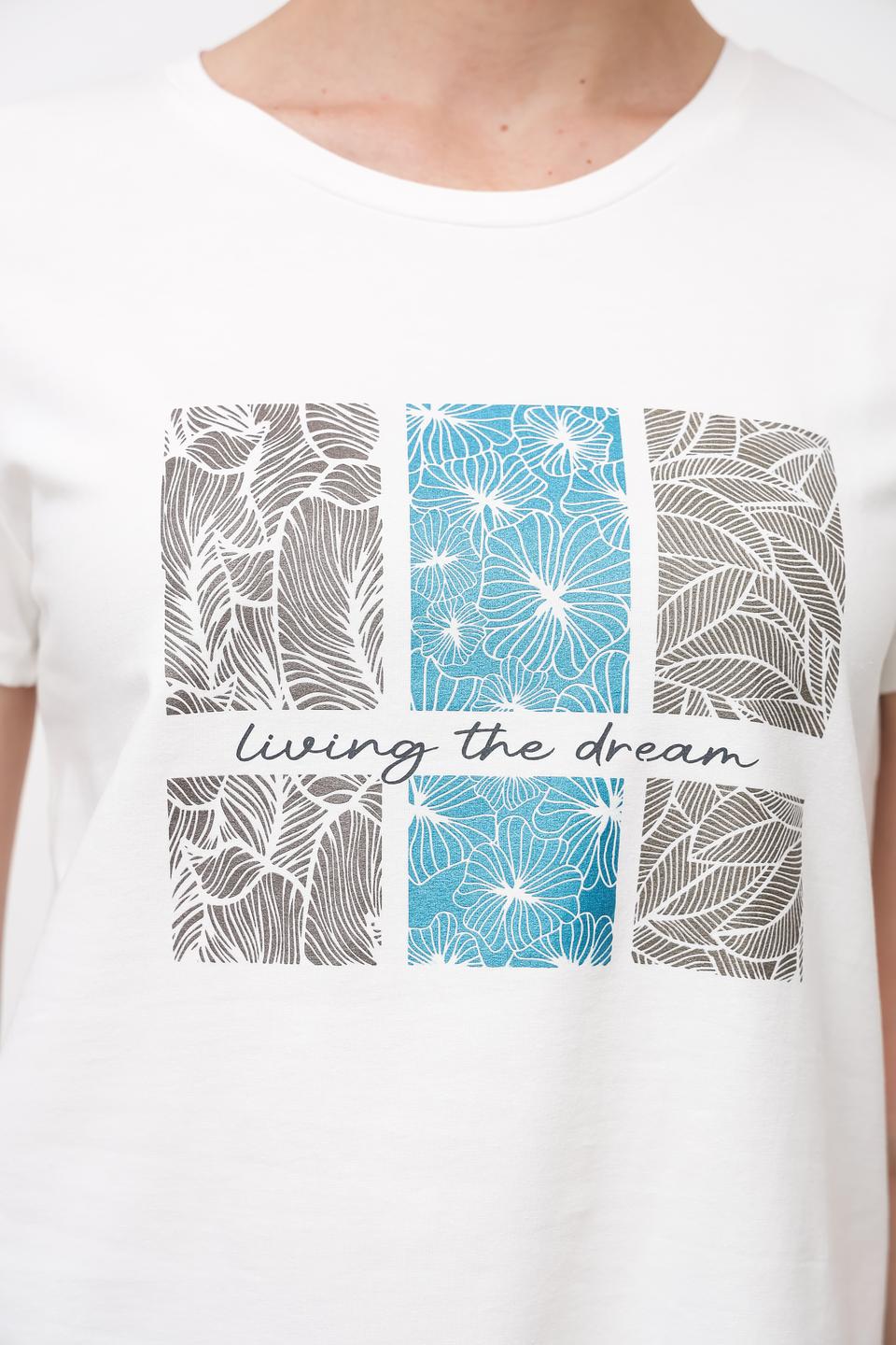 Футболка More and More с принтом белая