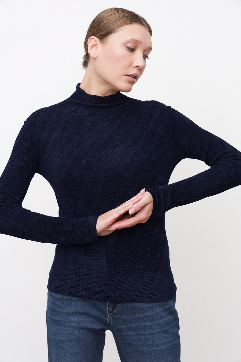 Водолазка Emporio Armani женская, тёмно-синяя