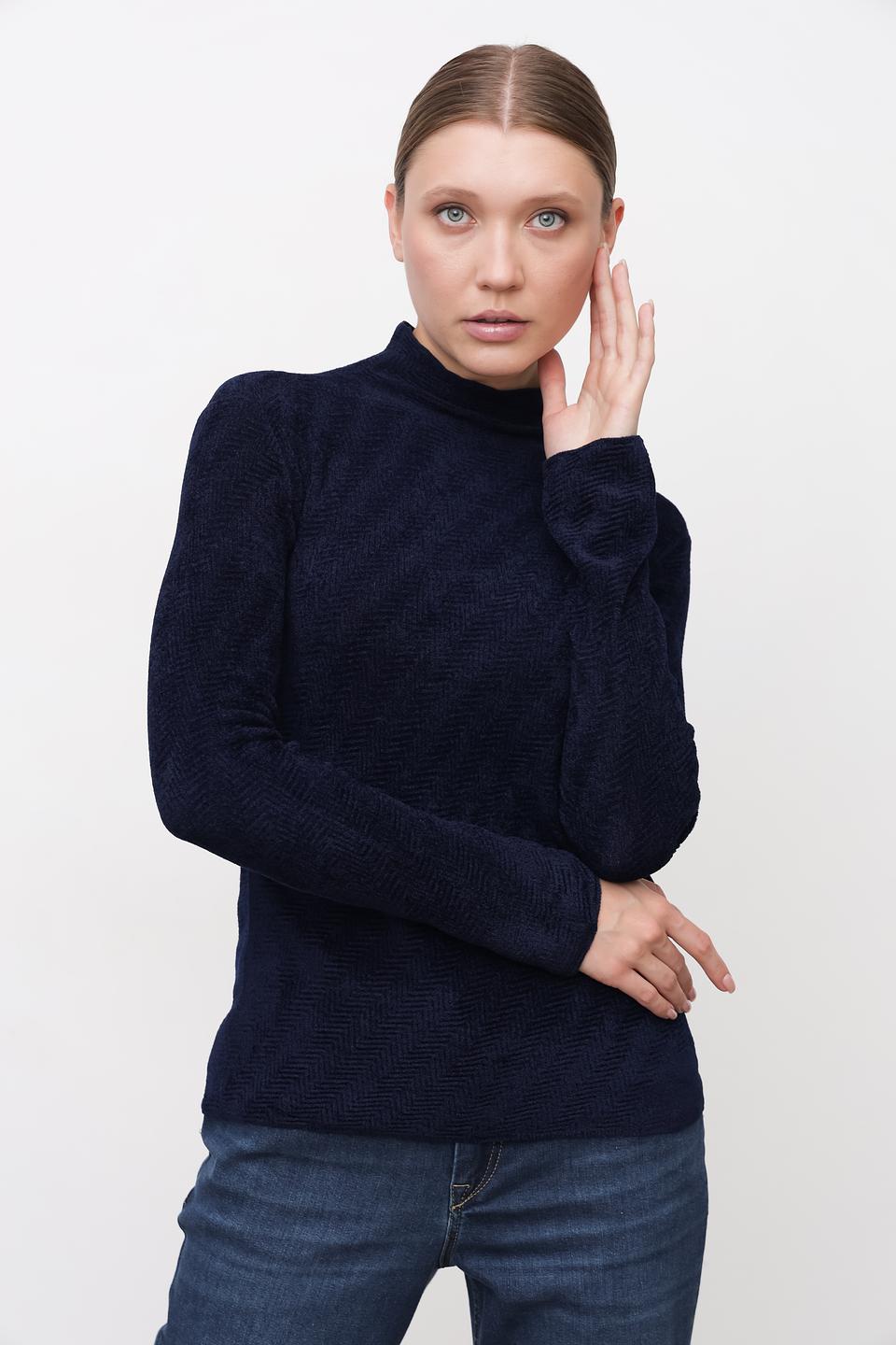 Водолазка Emporio Armani женская, тёмно-синяя