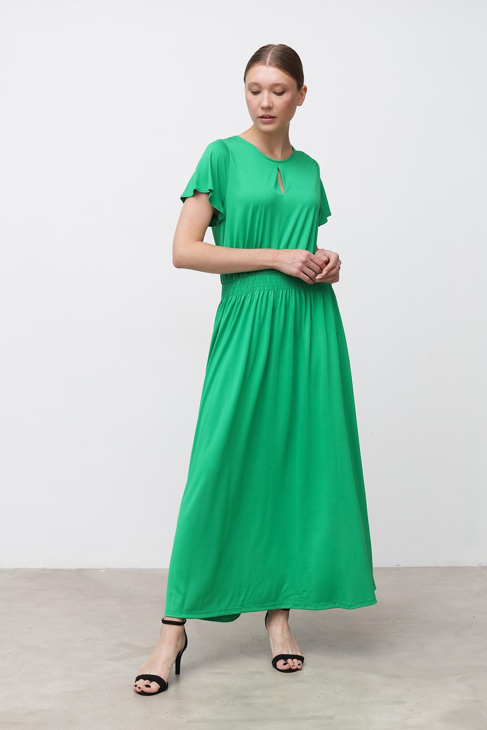 Платье Taifun зелёное с воланами