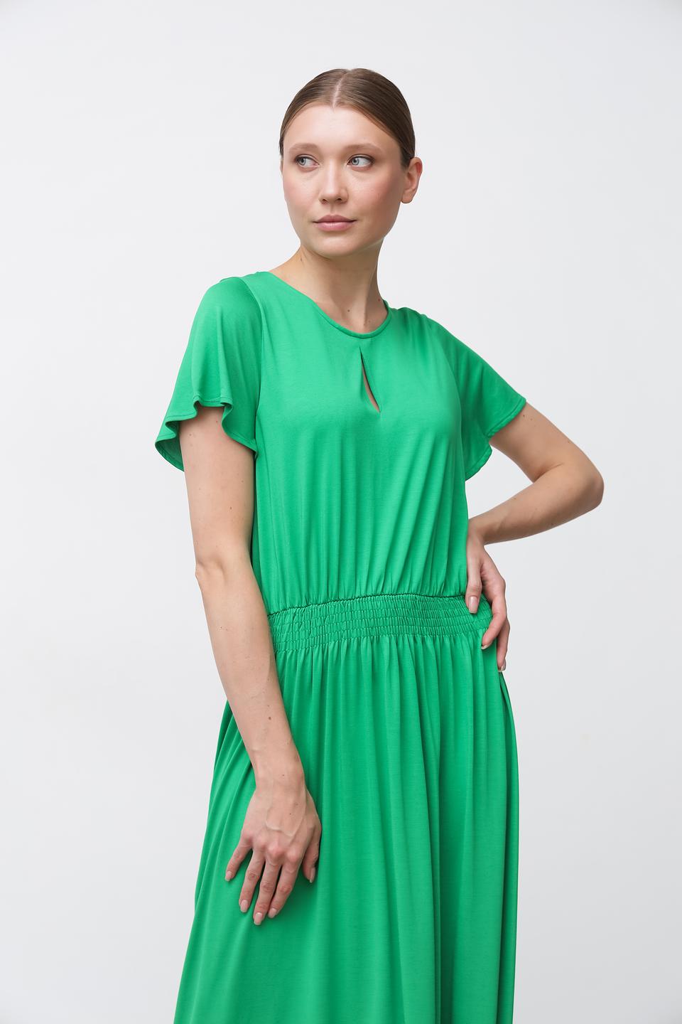 Платье Taifun зелёное с воланами
