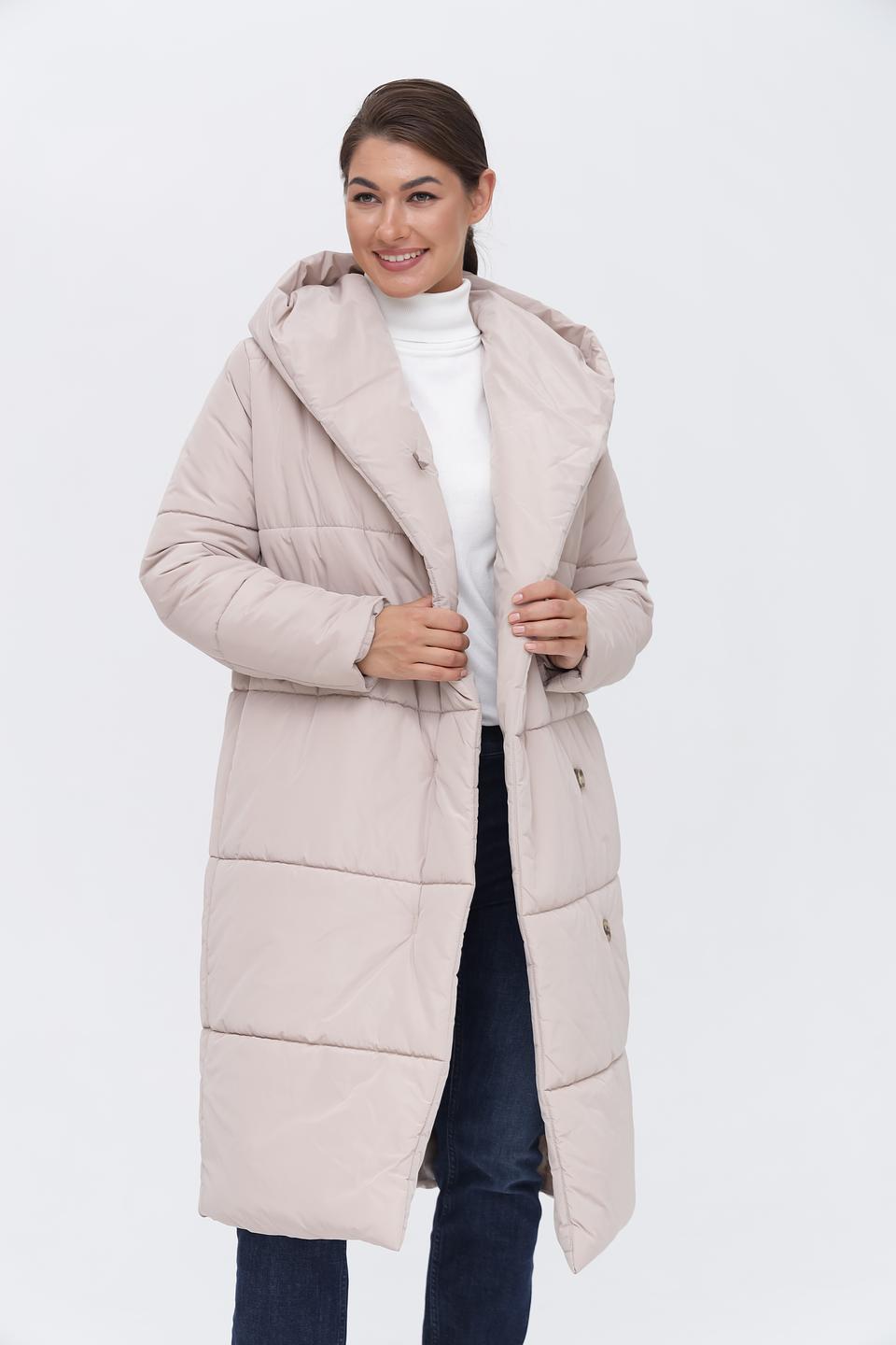 Пальто Electra style стеганое бежевое