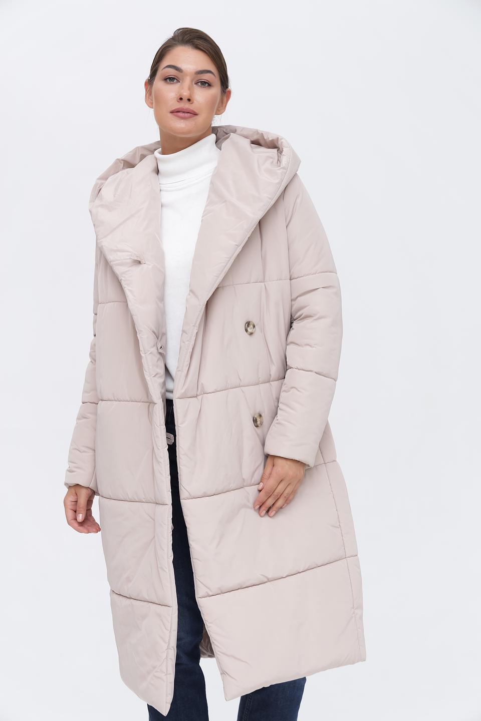 Пальто Electra style стеганое бежевое