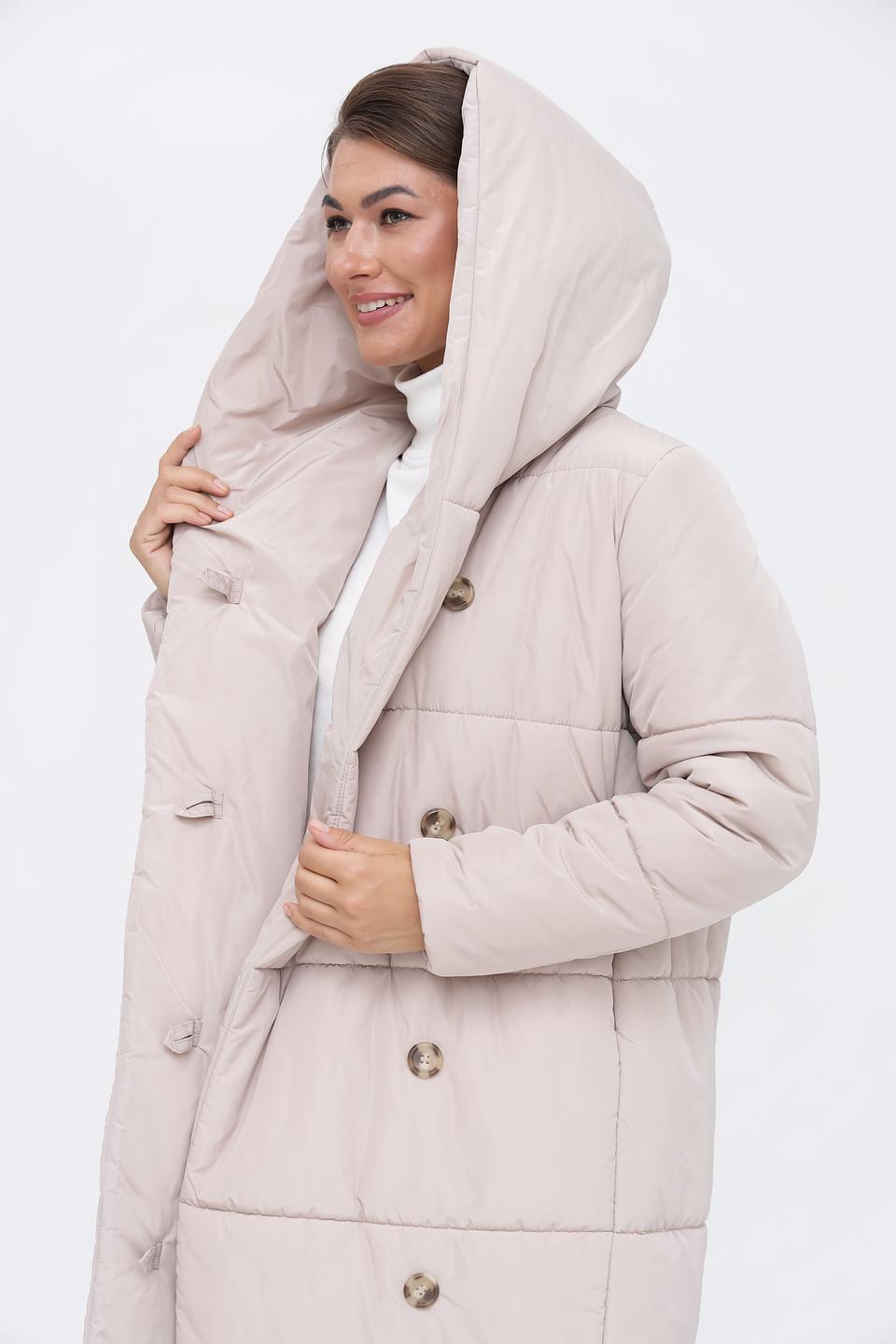 Пальто Electra style стеганое бежевое
