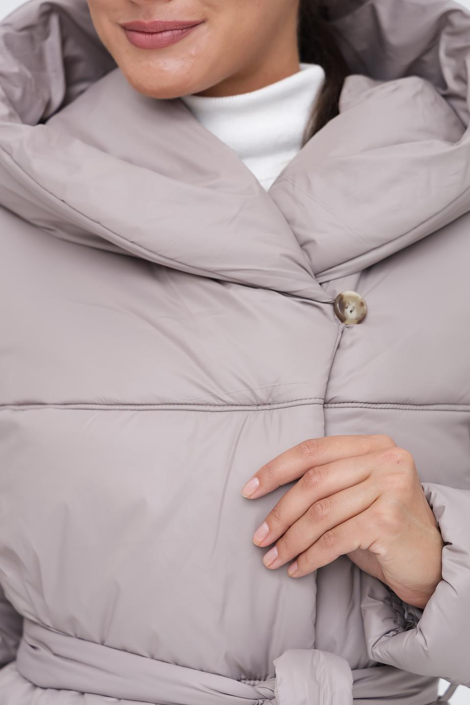 Пальто Electra style стеганое бежевое