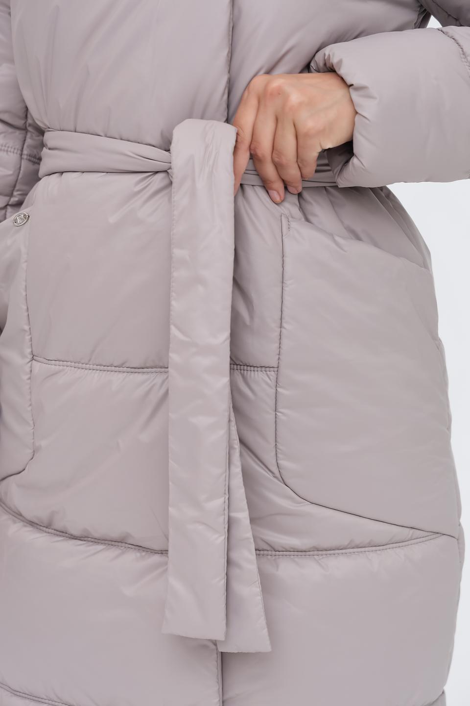 Пальто Electra style стеганое бежевое