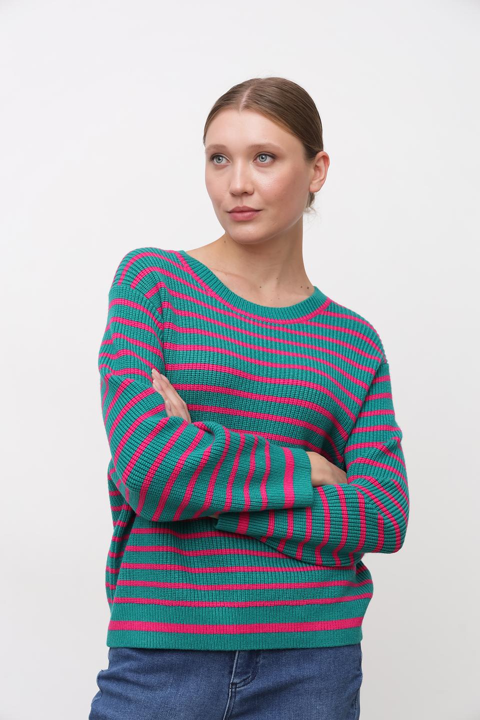 Пуловер Oui в полоску