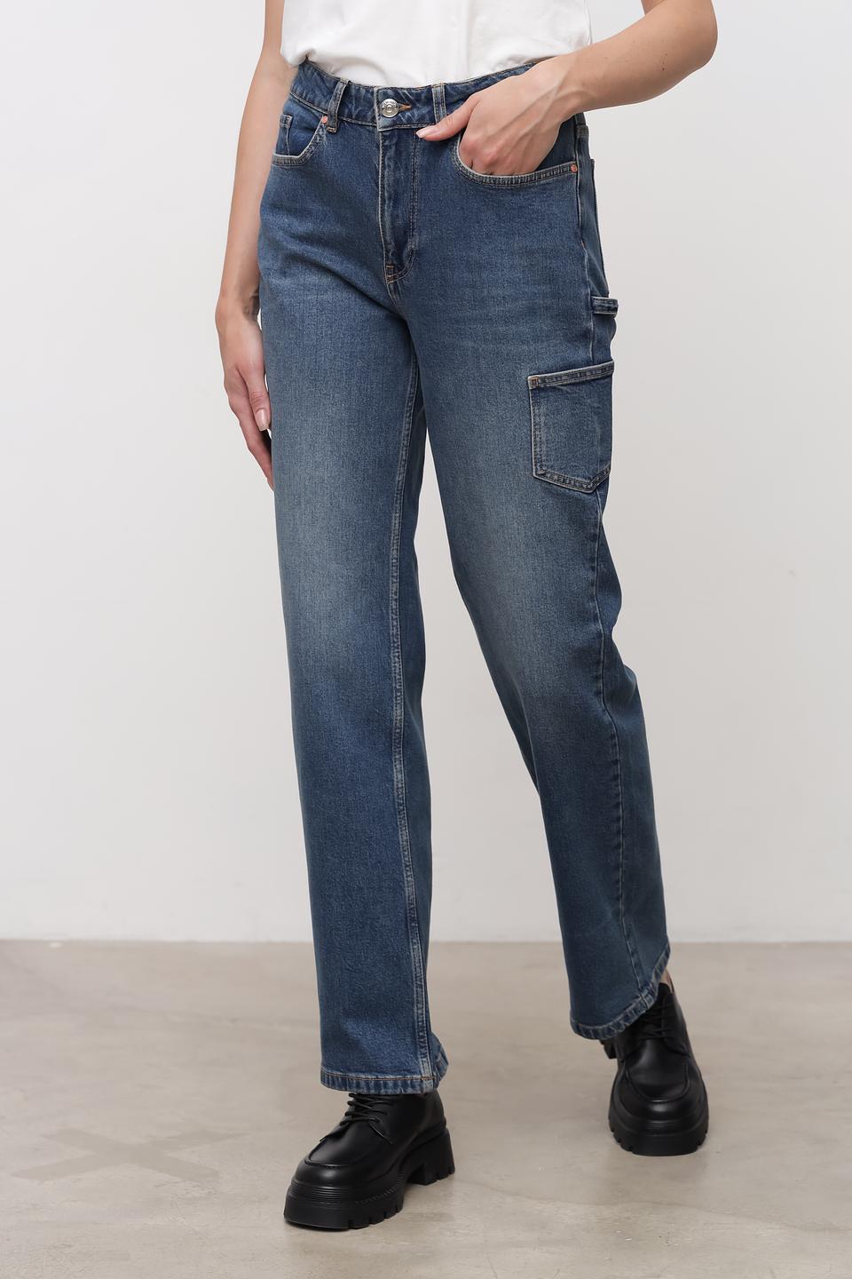 Джинсы карго Oui синие